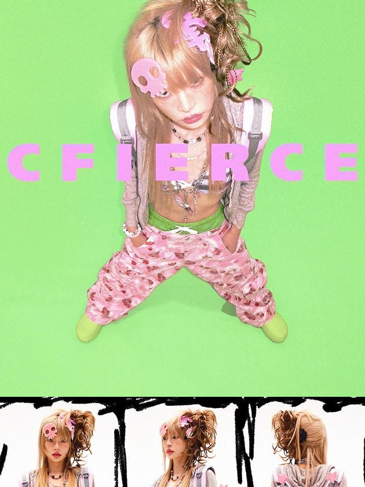 CFIERCE Cute Pink Low Rise Loose Fit Zipper Details Youth Denim Jeans