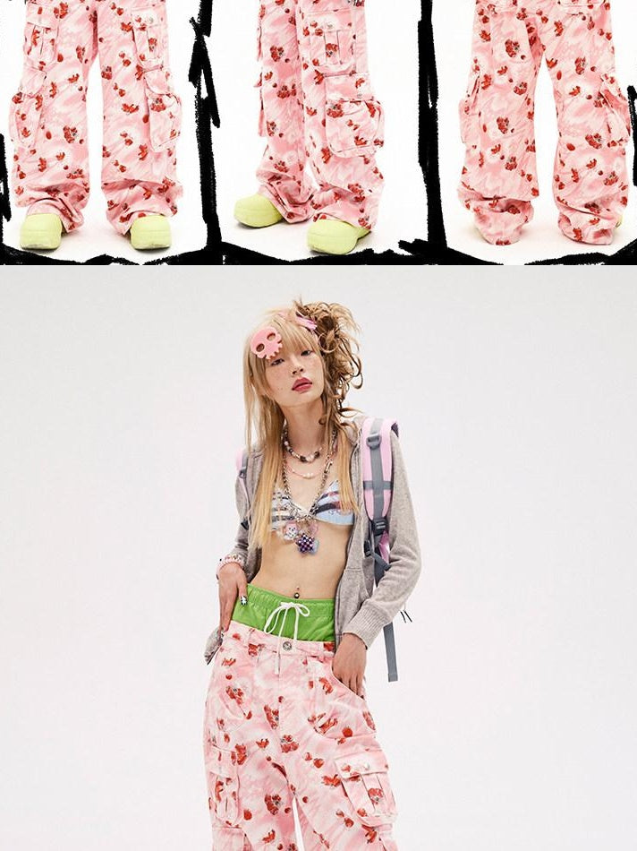 CFIERCE Cute Pink Low Rise Loose Fit Zipper Details Youth Denim Jeans