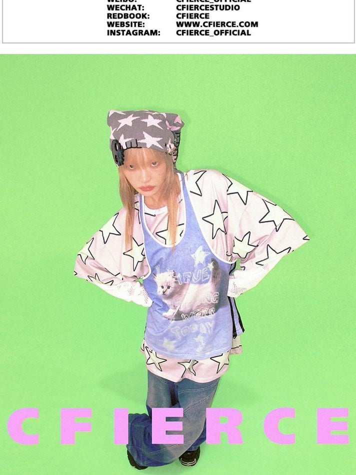 CFIERCE Cute Soft Cotton Stretch Mid Length Unisex Layering Blue Suspender 背带