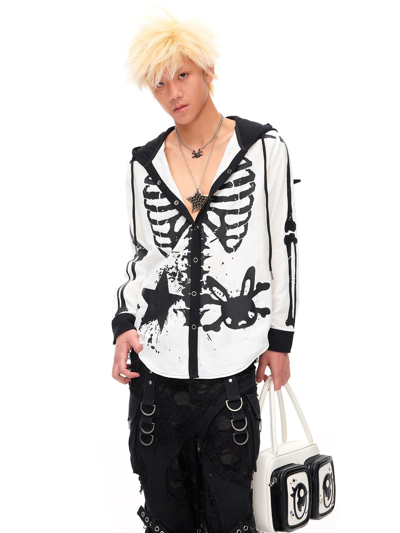 CFIERCE Edgy Punk Copper Chain Unisex Silver Black White Charm Pendant