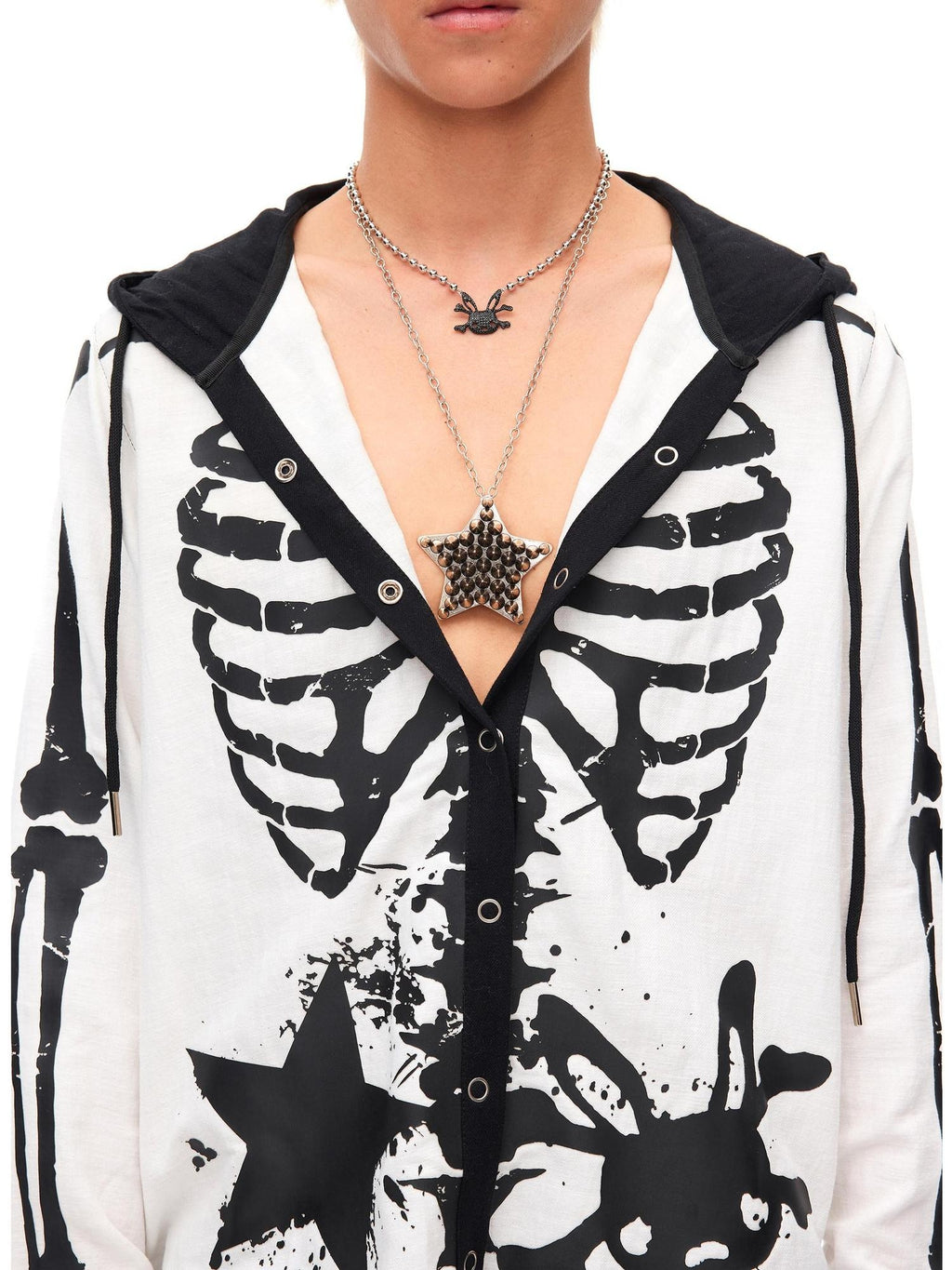 CFIERCE Edgy Punk Copper Chain Unisex Silver Black White Charm Pendant
