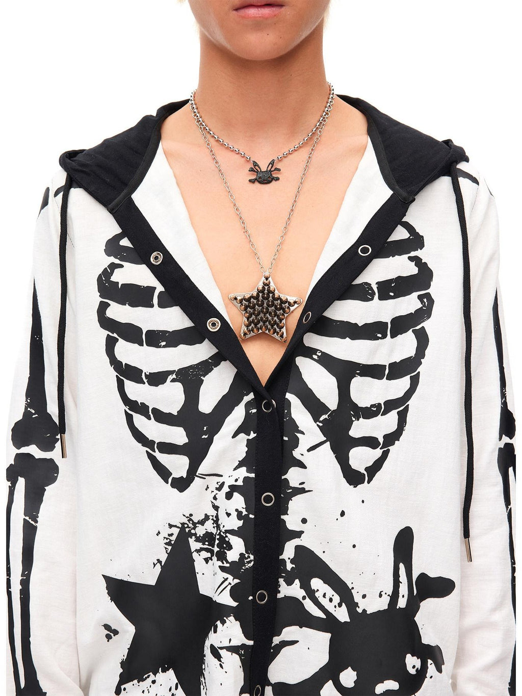 CFIERCE Edgy Punk Copper Chain Unisex Silver Black White Charm Pendant