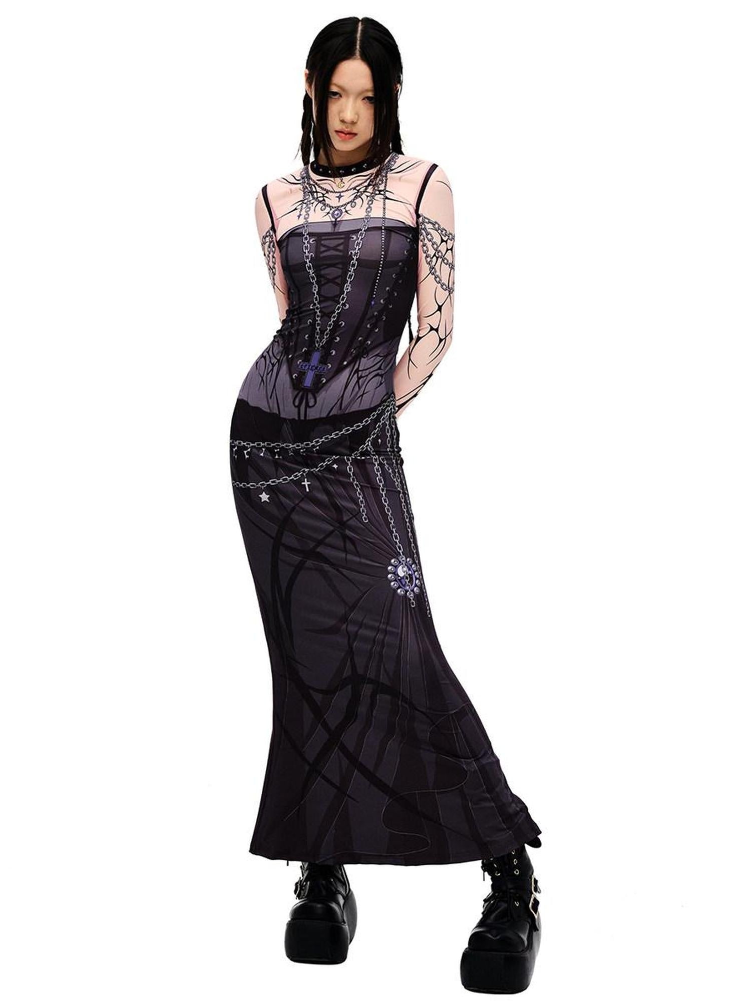 CFIERCE Elegant Mermaid Silhouette Bodycon Polyester Stretch Women Shopping Black Dress