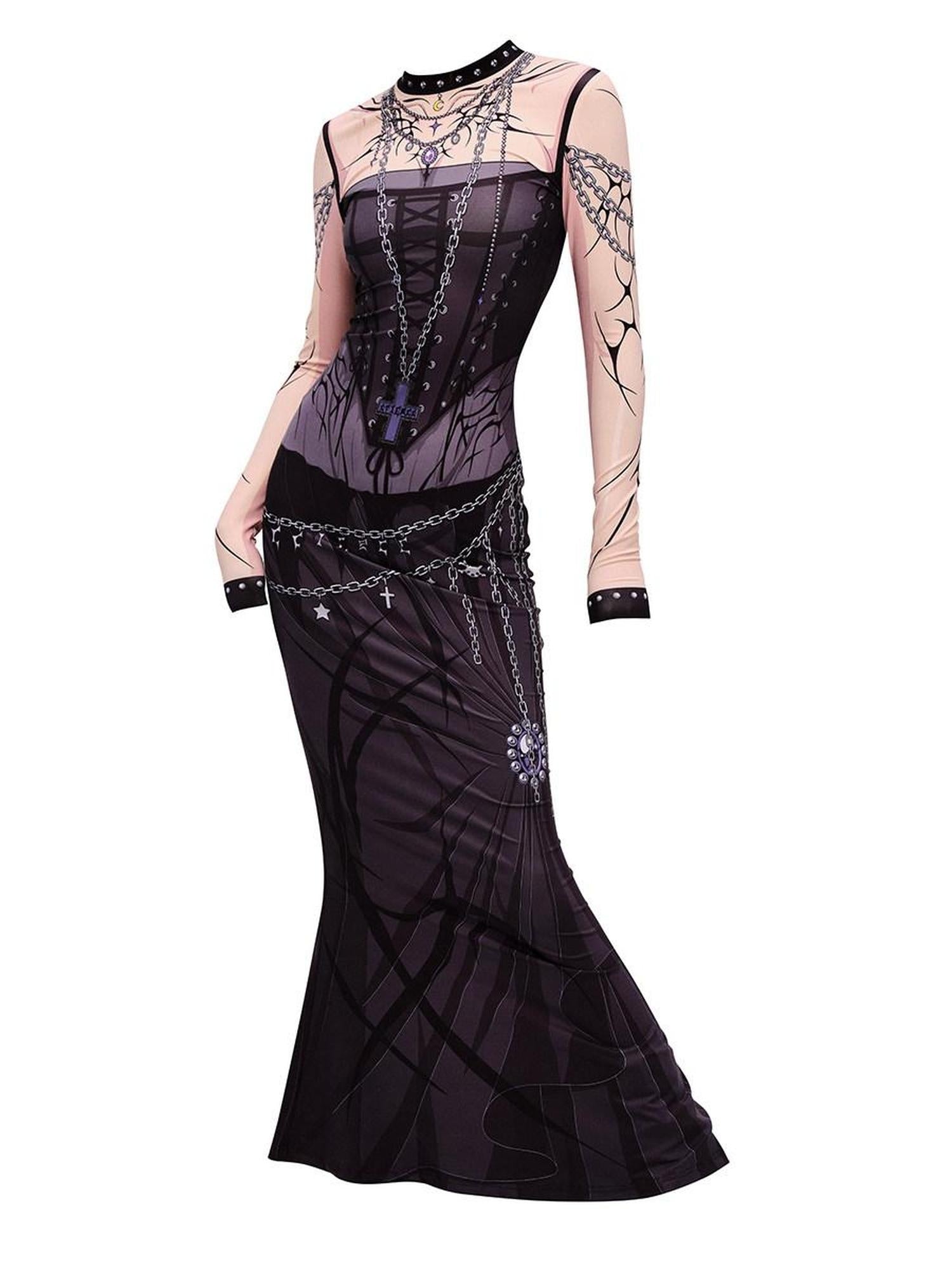 CFIERCE Elegant Mermaid Silhouette Bodycon Polyester Stretch Women Shopping Black Dress