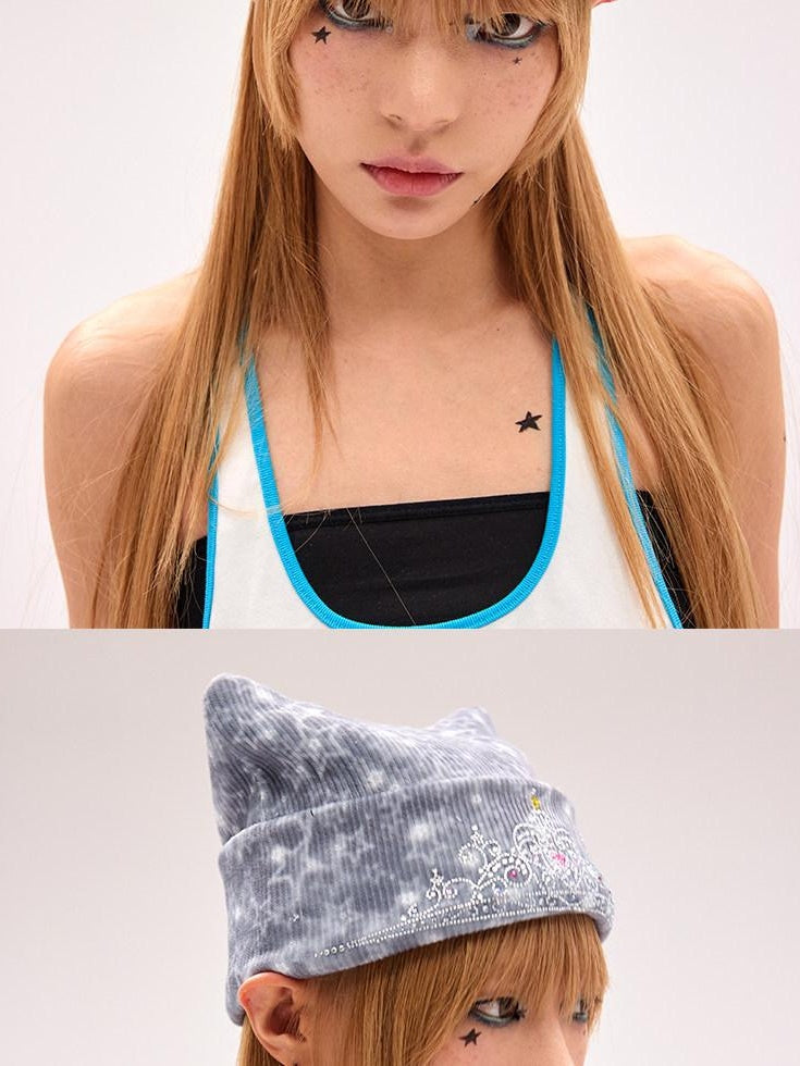 CFIERCE Embroidered Casual Unisex Youth Polyester One Size Black Grey Knit Beanie