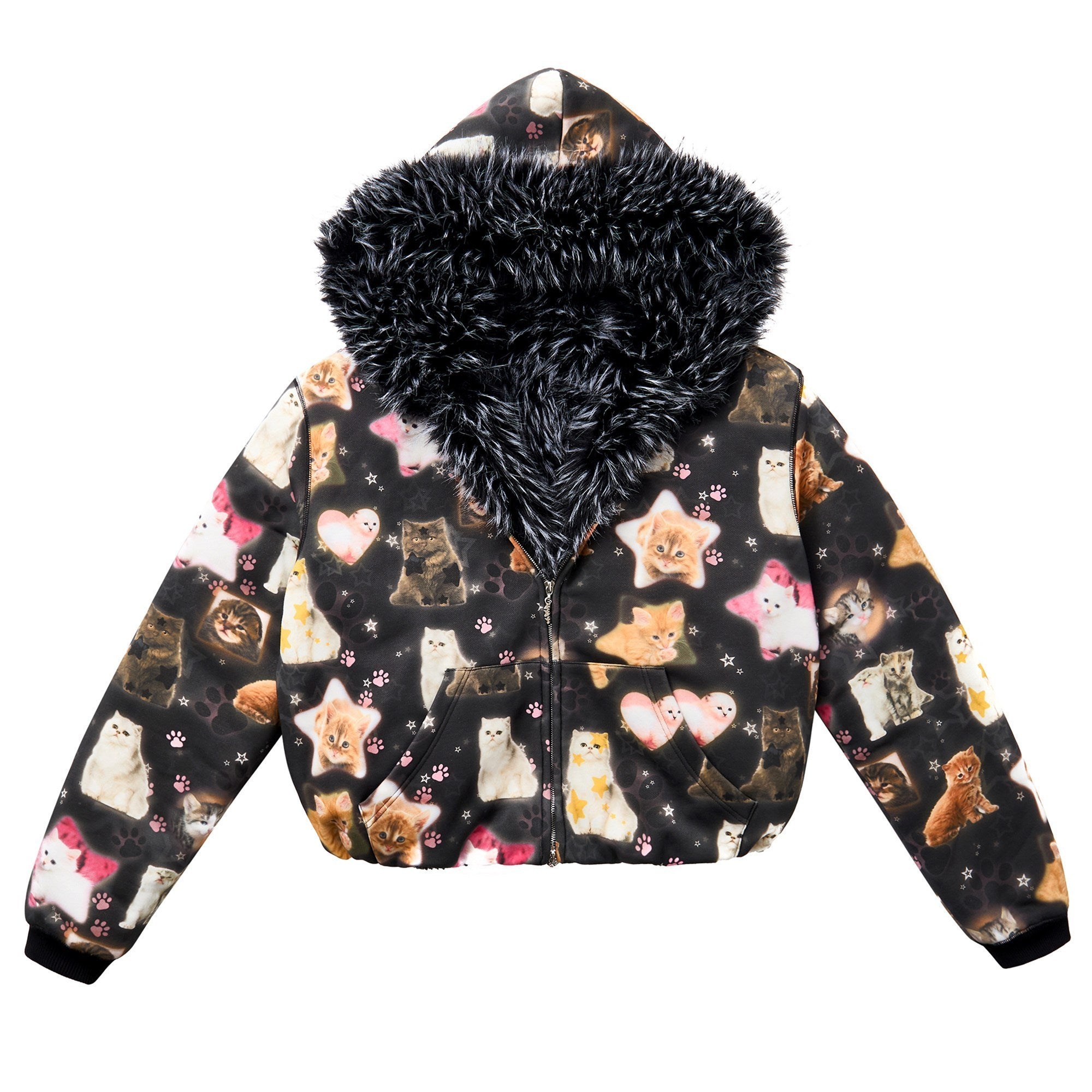 CFIERCE_Fleece_Lined_Relaxed_Fit_Mid_Length_Unisex_Black_Poly_Cotton_Blend_Hoodie_MISSTT