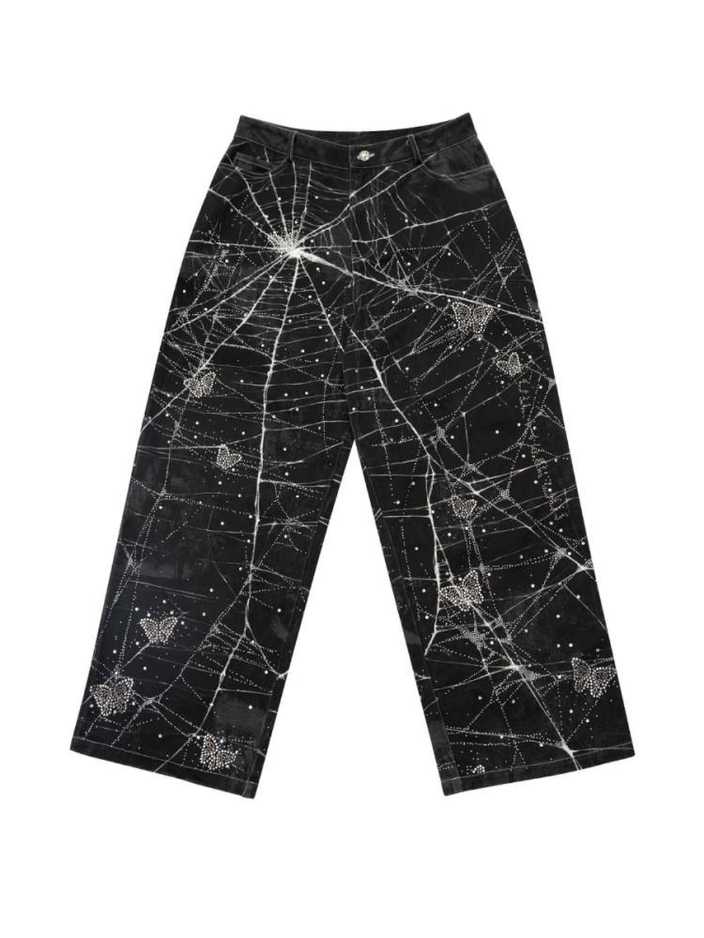 CFIERCE High Waist Cotton Zipper Wide Leg Loose Casual Womens Black White Pants