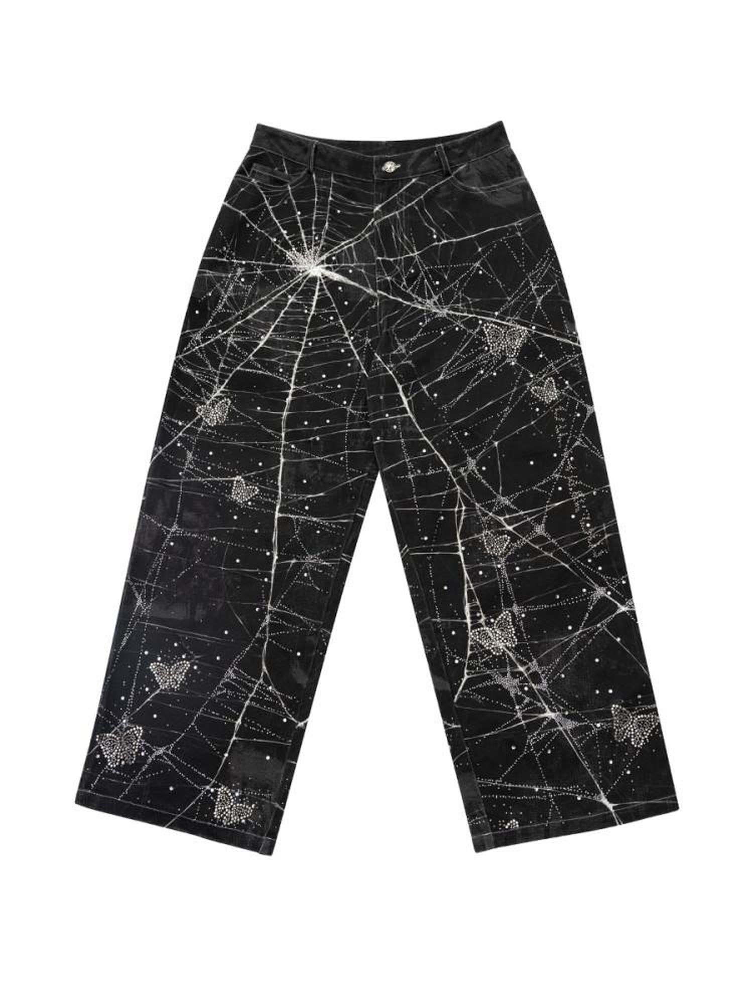 CFIERCE High Waist Cotton Zipper Wide Leg Loose Casual Womens Black White Pants