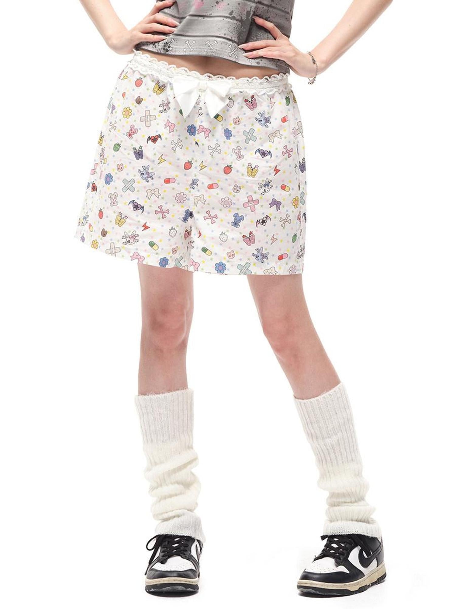 CFIERCE High Waist Elastic Pocket Pure Cotton Sweet Loose Youth Straight Pants