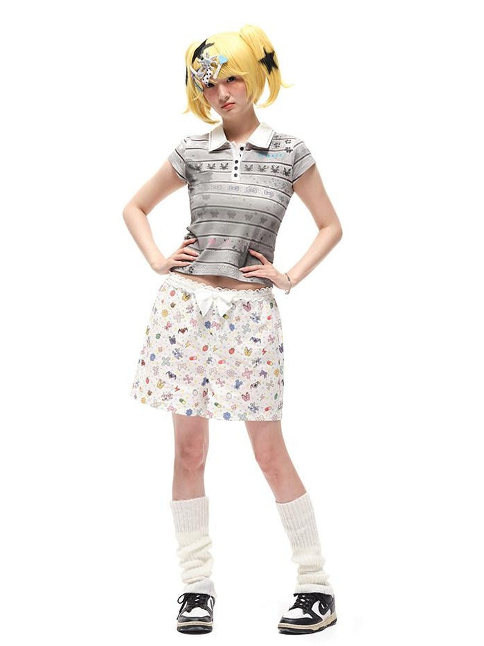 CFIERCE High Waist Elastic Pocket Pure Cotton Sweet Loose Youth Straight Pants
