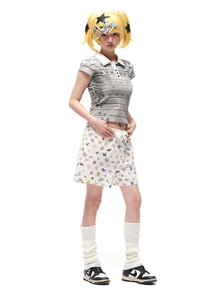 CFIERCE High Waist Elastic Pocket Pure Cotton Sweet Loose Youth Straight Pants
