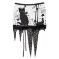 CFIERCE_Lace_Trim_Printed_Stretch_Mid_Waist_A_Line_Casual_Girls_White_Skirt_MISSTT