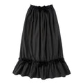 CFIERCE_Lace_Trim_Silk_Bamboo_Blend_Pleated_Mid_Waist_Straight_Black_Skirt_MISSTT