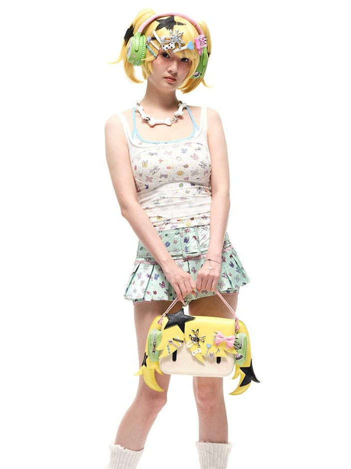 CFIERCE Magnetic Closure Sweet Edgy Cartoon Unisex Casual Crossbody Single Strap Handbag