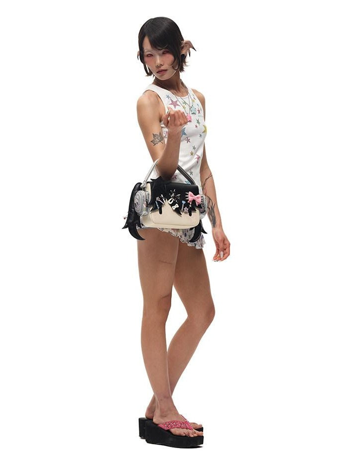 CFIERCE Magnetic Closure Sweet Edgy Cartoon Unisex Casual Crossbody Single Strap Handbag