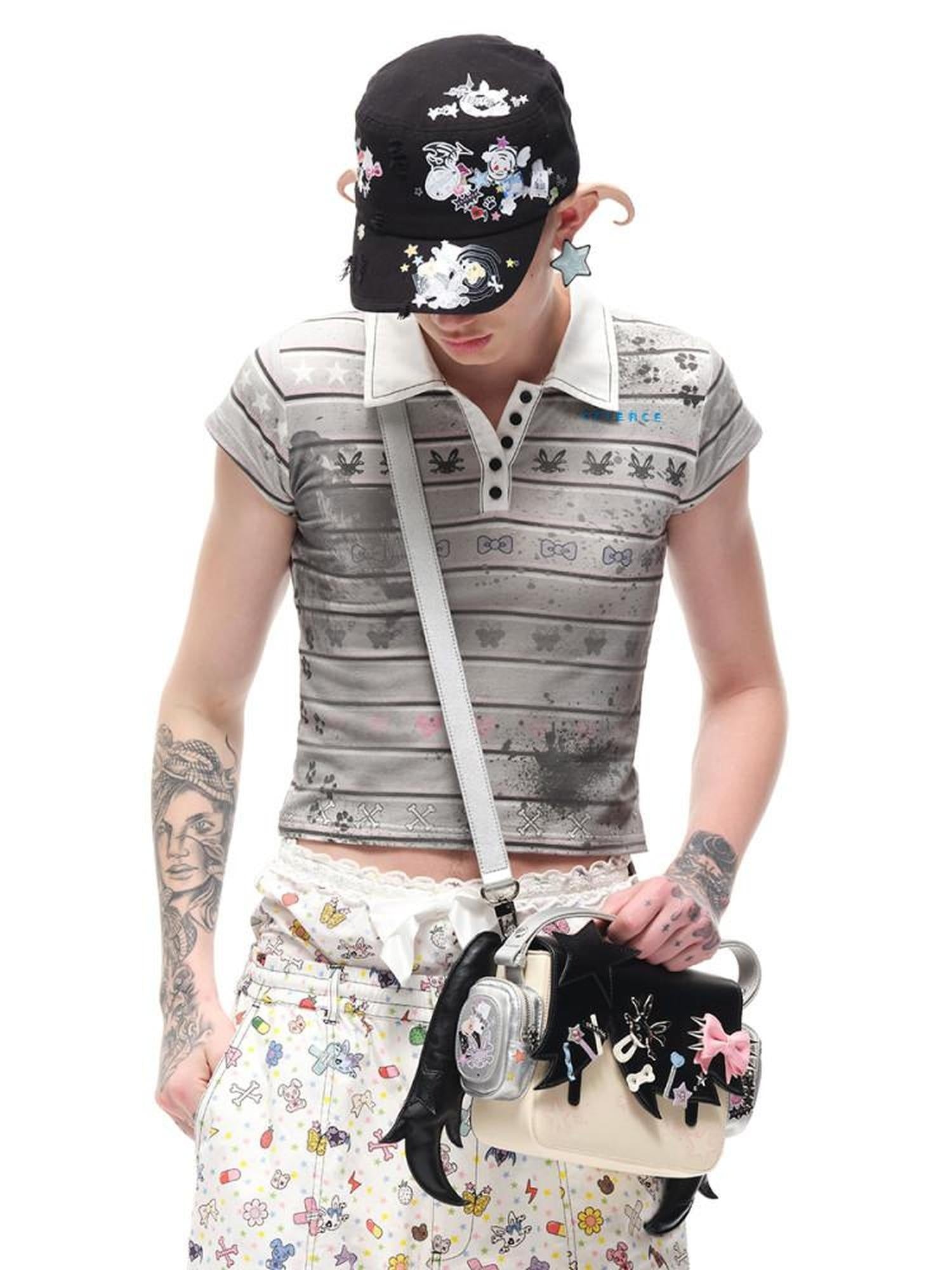 CFIERCE Magnetic Closure Sweet Edgy Cartoon Unisex Casual Crossbody Single Strap Handbag