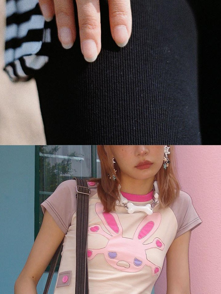 CFIERCE Minimalist Black White Contrast Elegant Chain Layered Unisex Jewelry 饰品