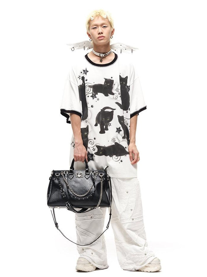 CFIERCE Moisture Wicking Cotton Spandex Loose Streetwear Creative Animal Print Unisex