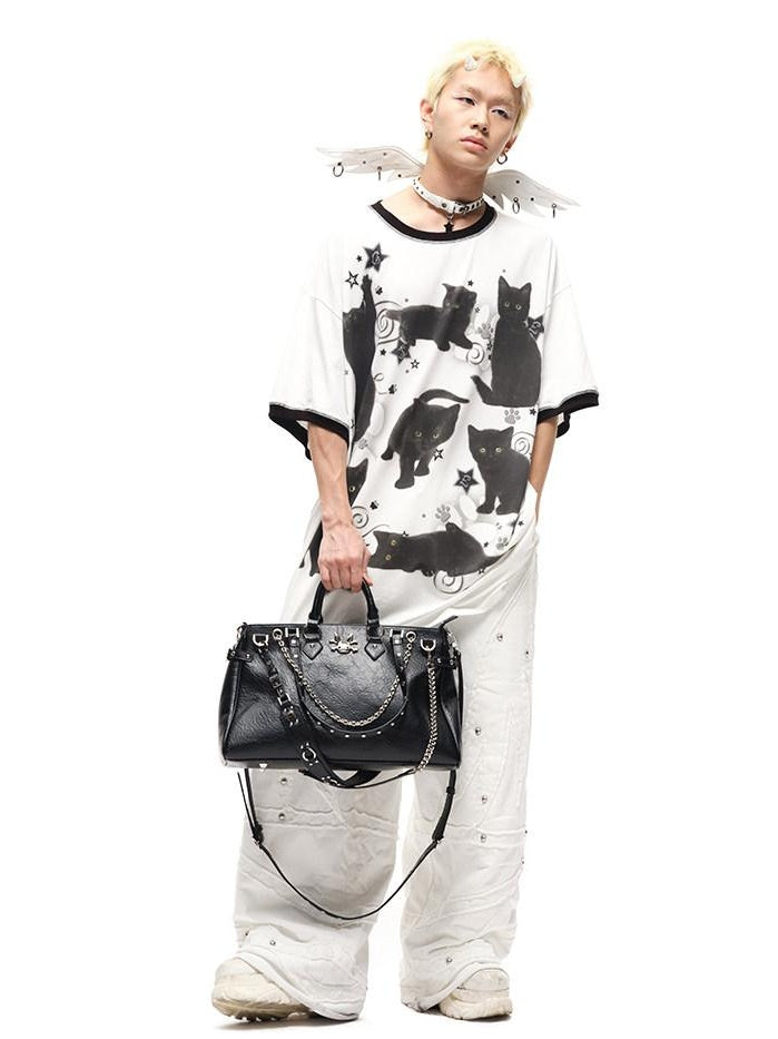 CFIERCE Moisture Wicking Cotton Spandex Loose Streetwear Creative Animal Print Unisex