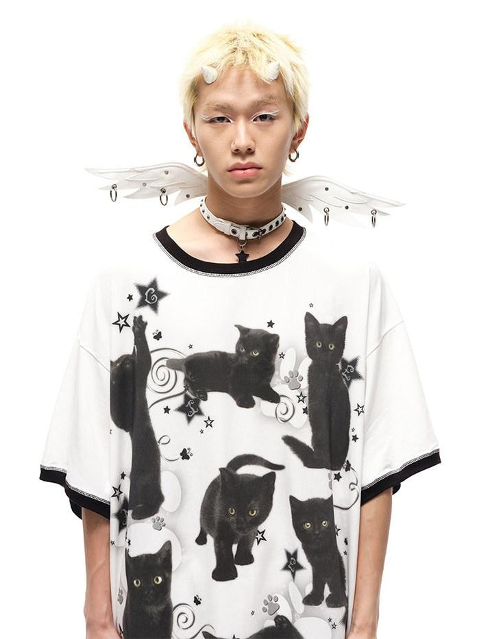 CFIERCE Moisture Wicking Cotton Spandex Loose Streetwear Creative Animal Print Unisex