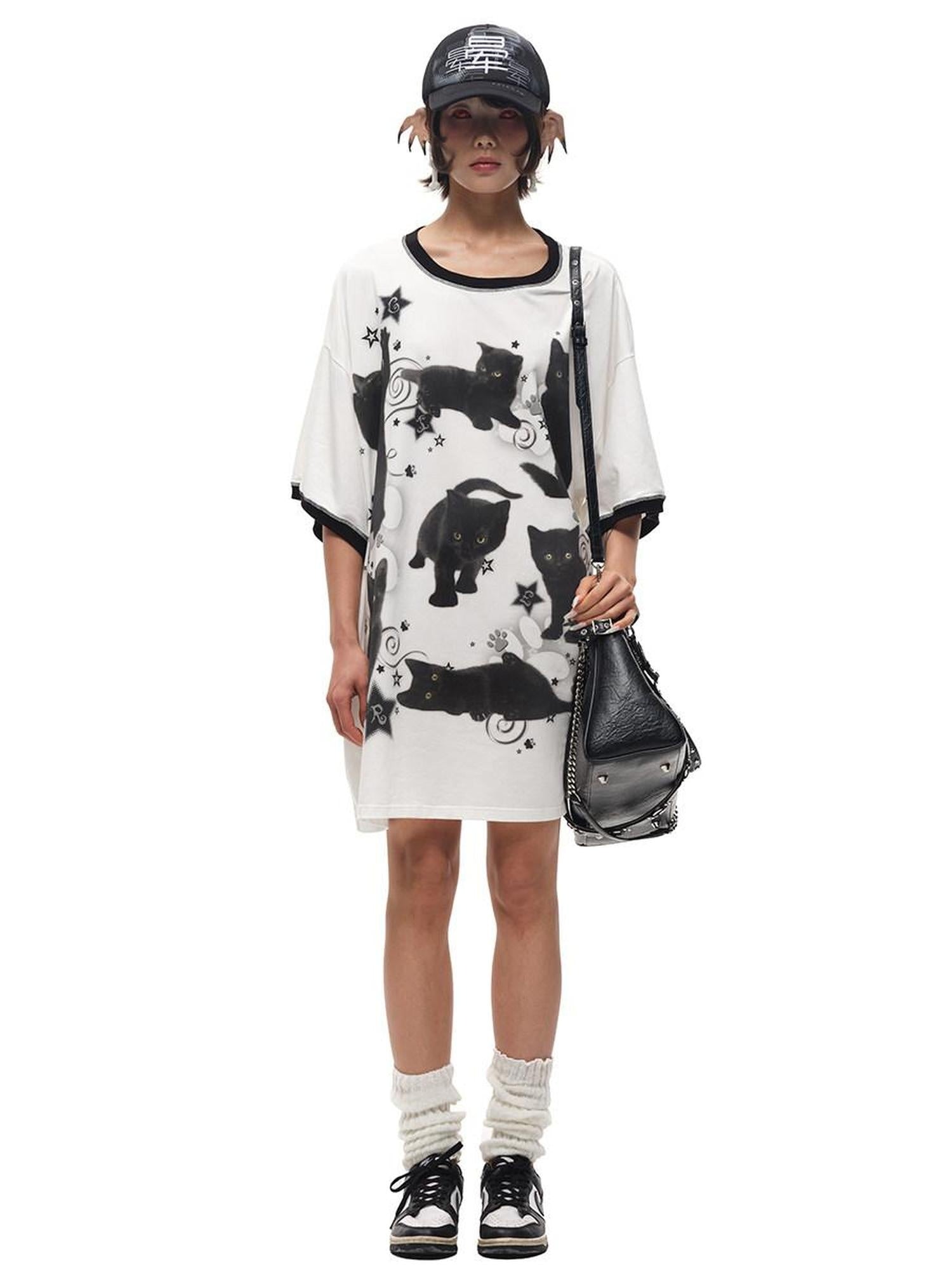 CFIERCE Moisture Wicking Cotton Spandex Loose Streetwear Creative Animal Print Unisex