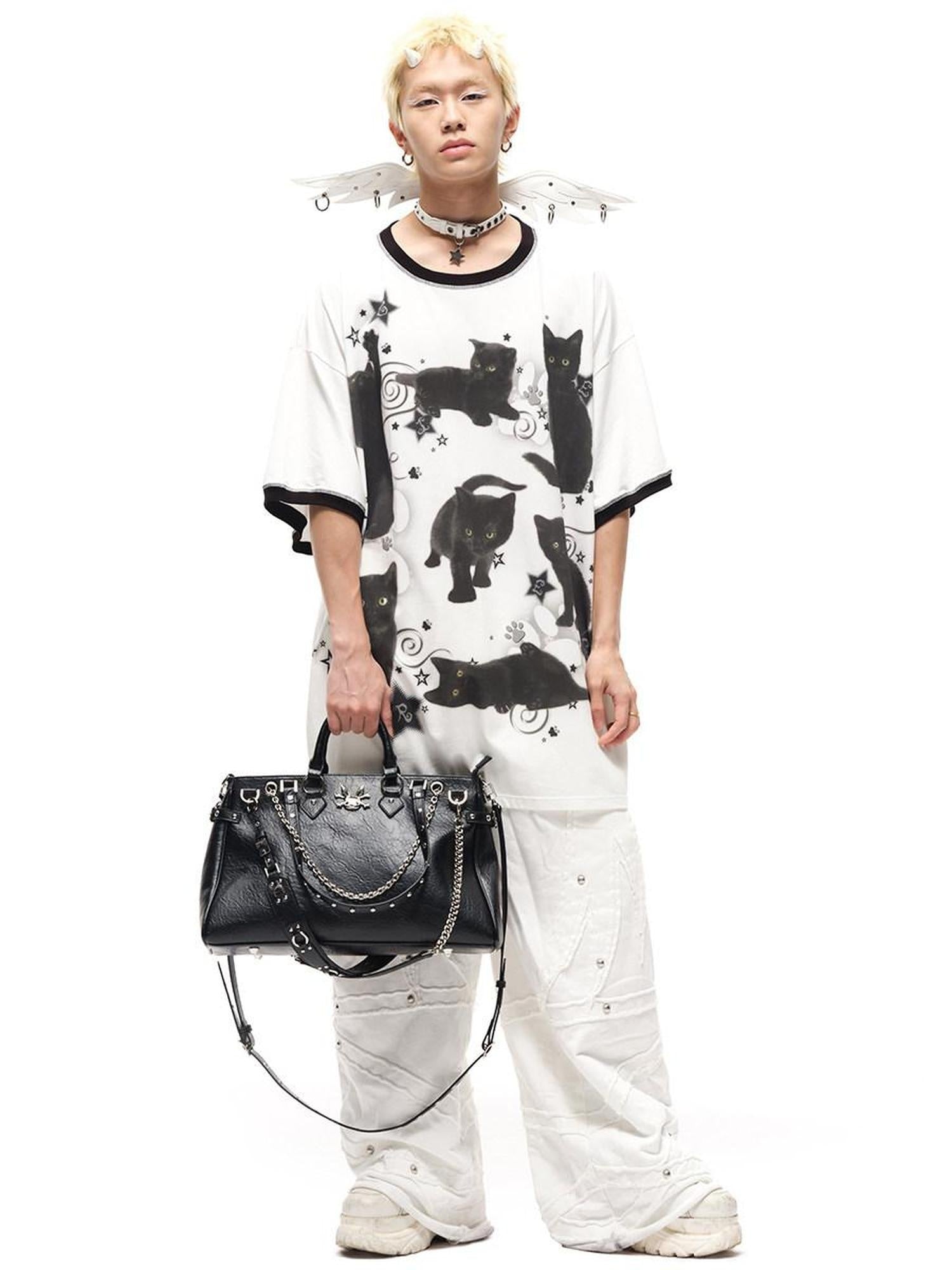 CFIERCE Moisture Wicking Cotton Spandex Loose Streetwear Creative Animal Print Unisex