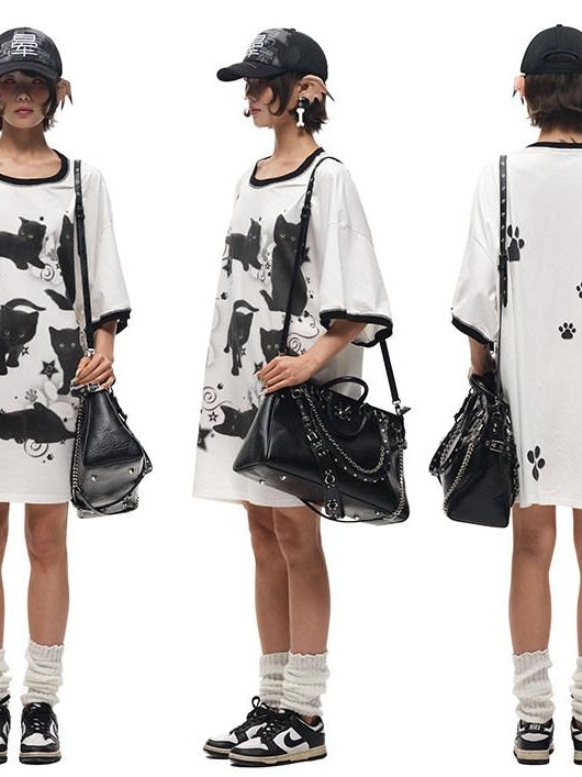 CFIERCE Moisture Wicking Cotton Spandex Loose Streetwear Creative Animal Print Unisex