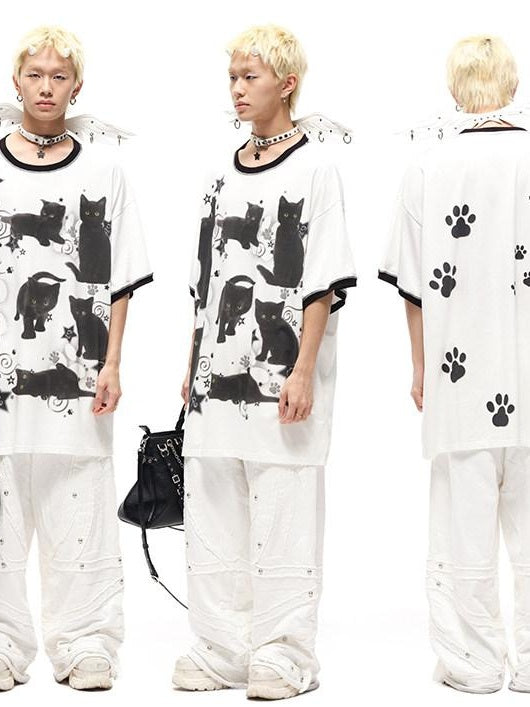 CFIERCE Moisture Wicking Cotton Spandex Loose Streetwear Creative Animal Print Unisex