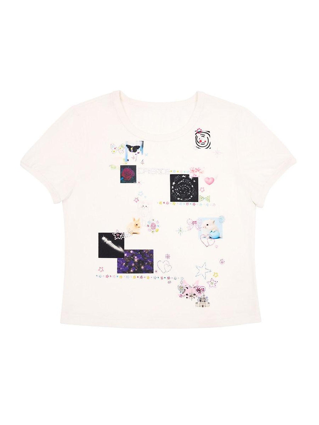 CFIERCE Moisture Wicking Cute Cartoon Print Slim Fit Cotton Short Sleeve Unisex T Shirt