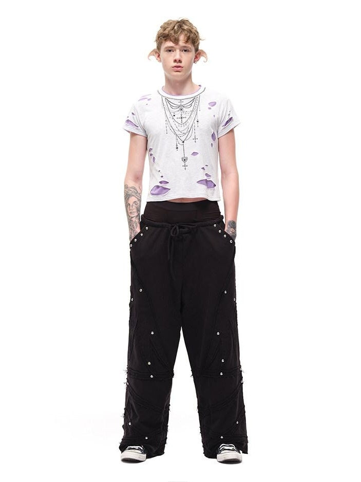 CFIERCE Moisture Wicking Hollowout Slim Fit Commuter Unisex Cross Print T Shirt