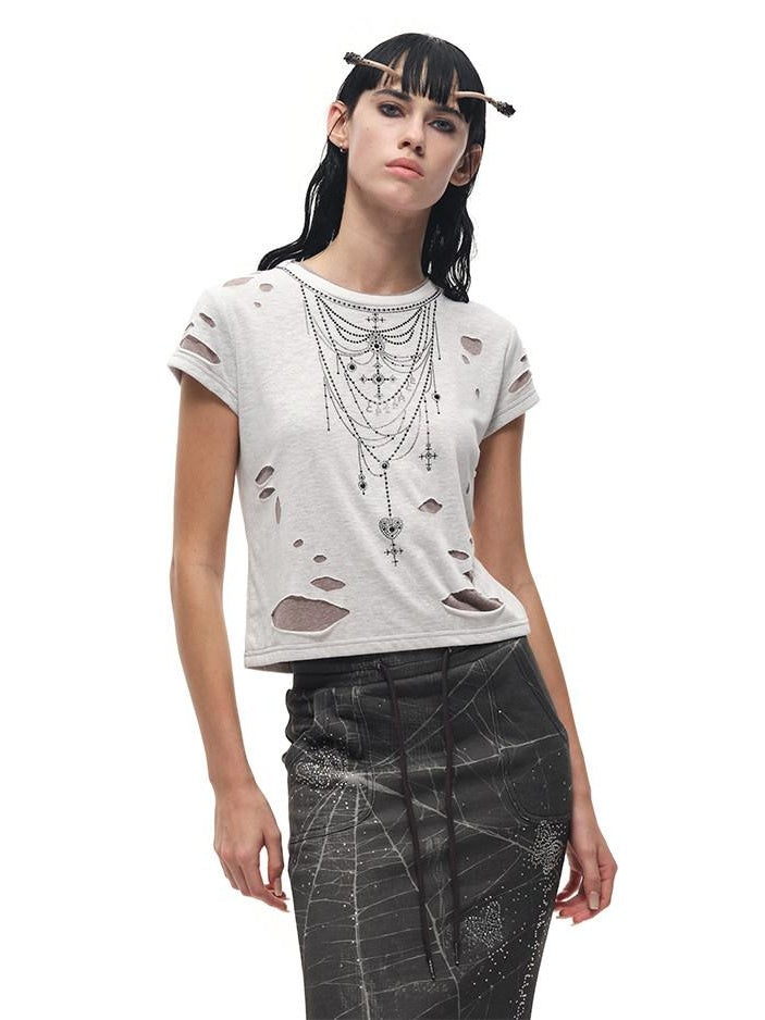 CFIERCE Moisture Wicking Hollowout Slim Fit Commuter Unisex Cross Print T Shirt
