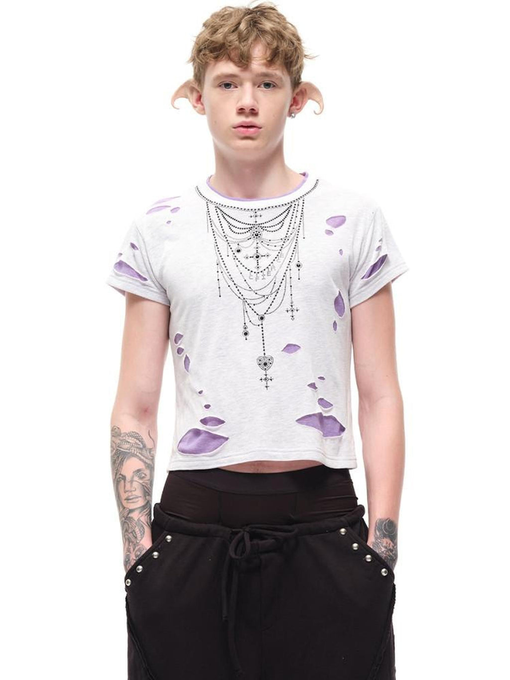 CFIERCE Moisture Wicking Hollowout Slim Fit Commuter Unisex Cross Print T Shirt