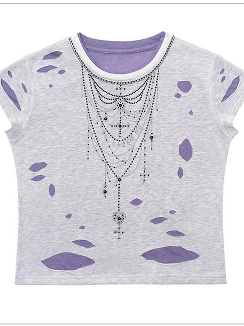 CFIERCE Moisture Wicking Hollowout Slim Fit Commuter Unisex Cross Print T Shirt