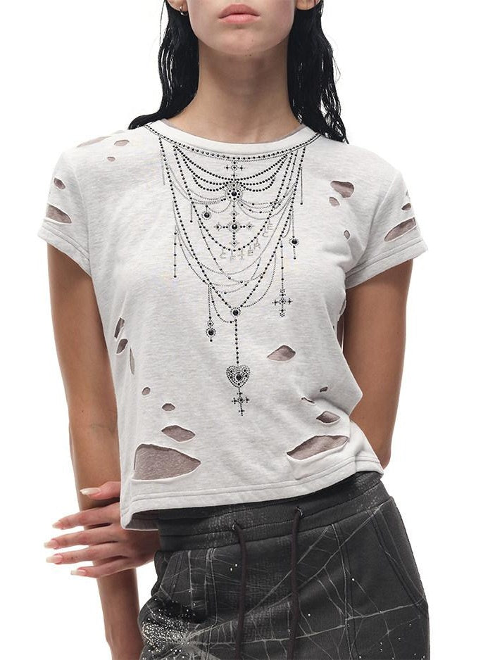 CFIERCE Moisture Wicking Hollowout Slim Fit Commuter Unisex Cross Print T Shirt