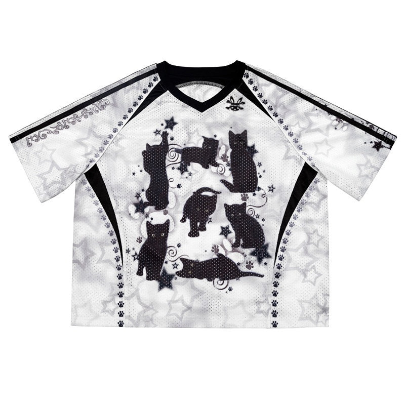 CFIERCE_Moisture_Wicking_Street_Loose_V-neck_Printed_Unisex_Cartoon_Graphic_Tshirt_MISSTT