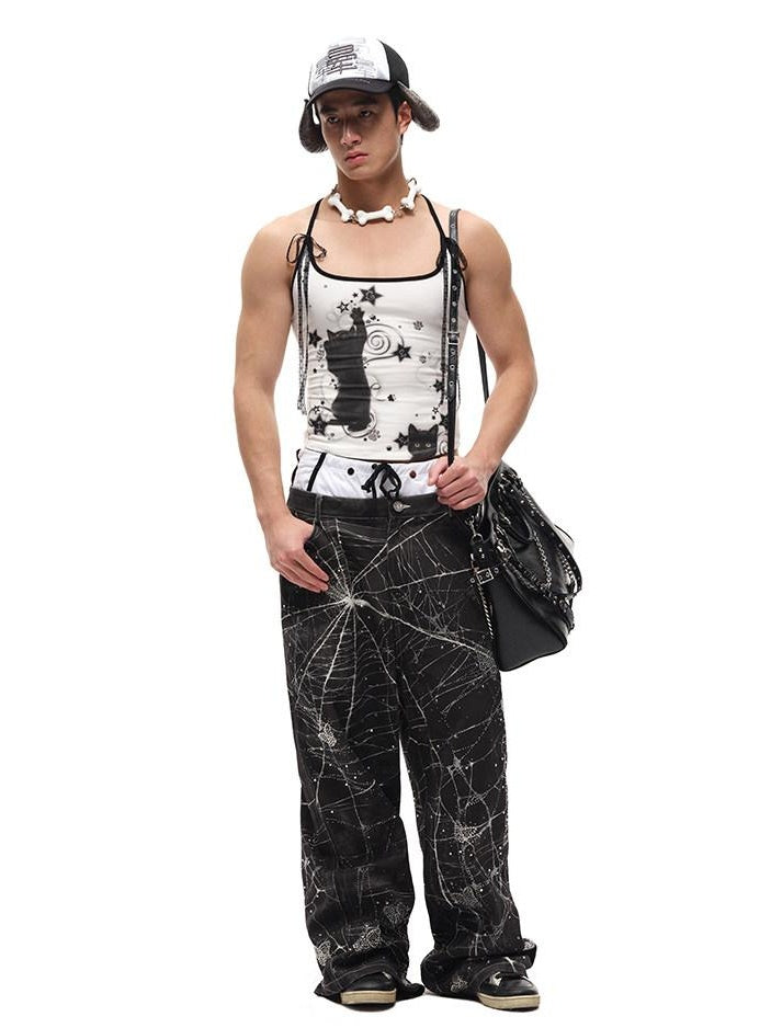 CFIERCE Original Design Animal Print Slim Fit Cotton Unisex Cropped Tank Top