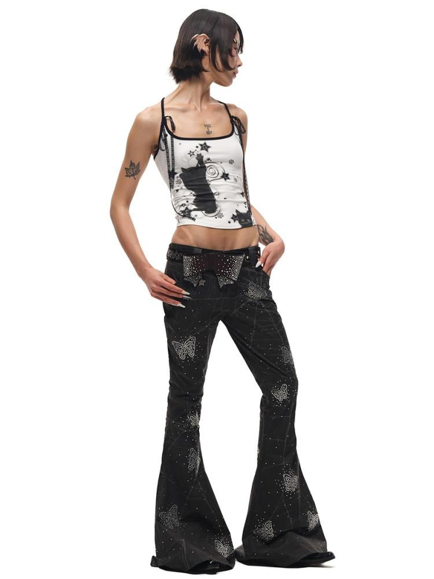 CFIERCE Original Design Animal Print Slim Fit Cotton Unisex Cropped Tank Top
