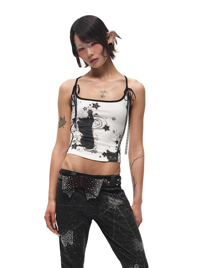 CFIERCE Original Design Animal Print Slim Fit Cotton Unisex Cropped Tank Top