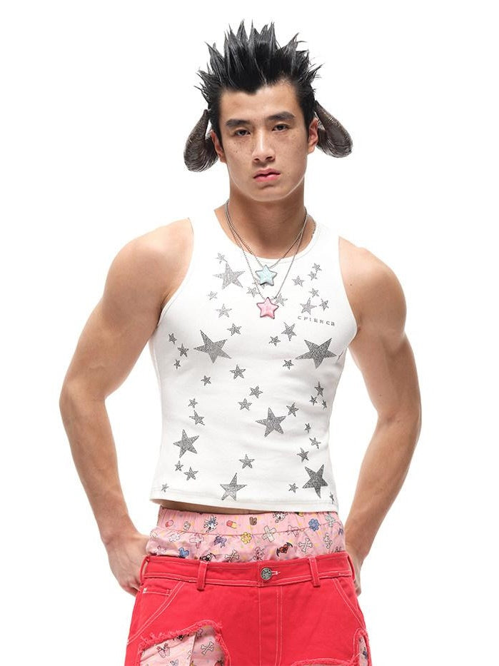 CFIERCE Original Printed Slim Fit Cotton Stretch Unisex Racerback Letter Tank Top