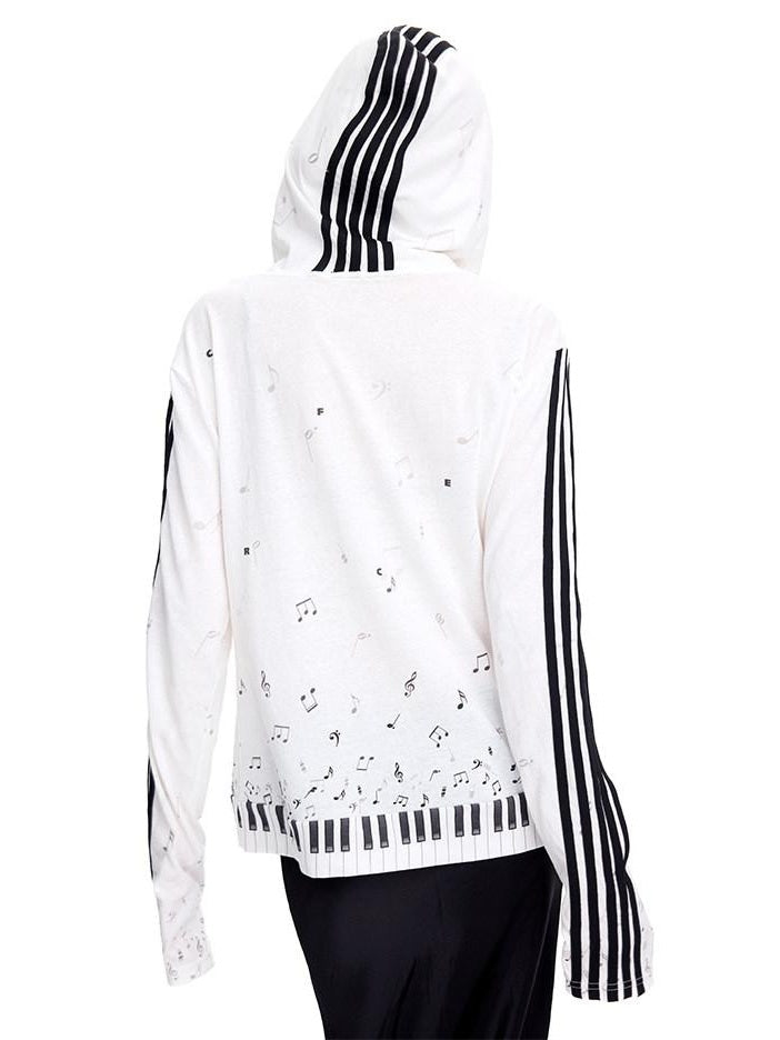 CFIERCE Oversized Cotton Blend Streetwear Loose Fit Unisex Youth White Pullover Hoodie