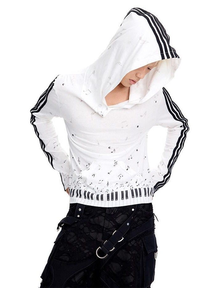 CFIERCE Oversized Cotton Blend Streetwear Loose Fit Unisex Youth White Pullover Hoodie