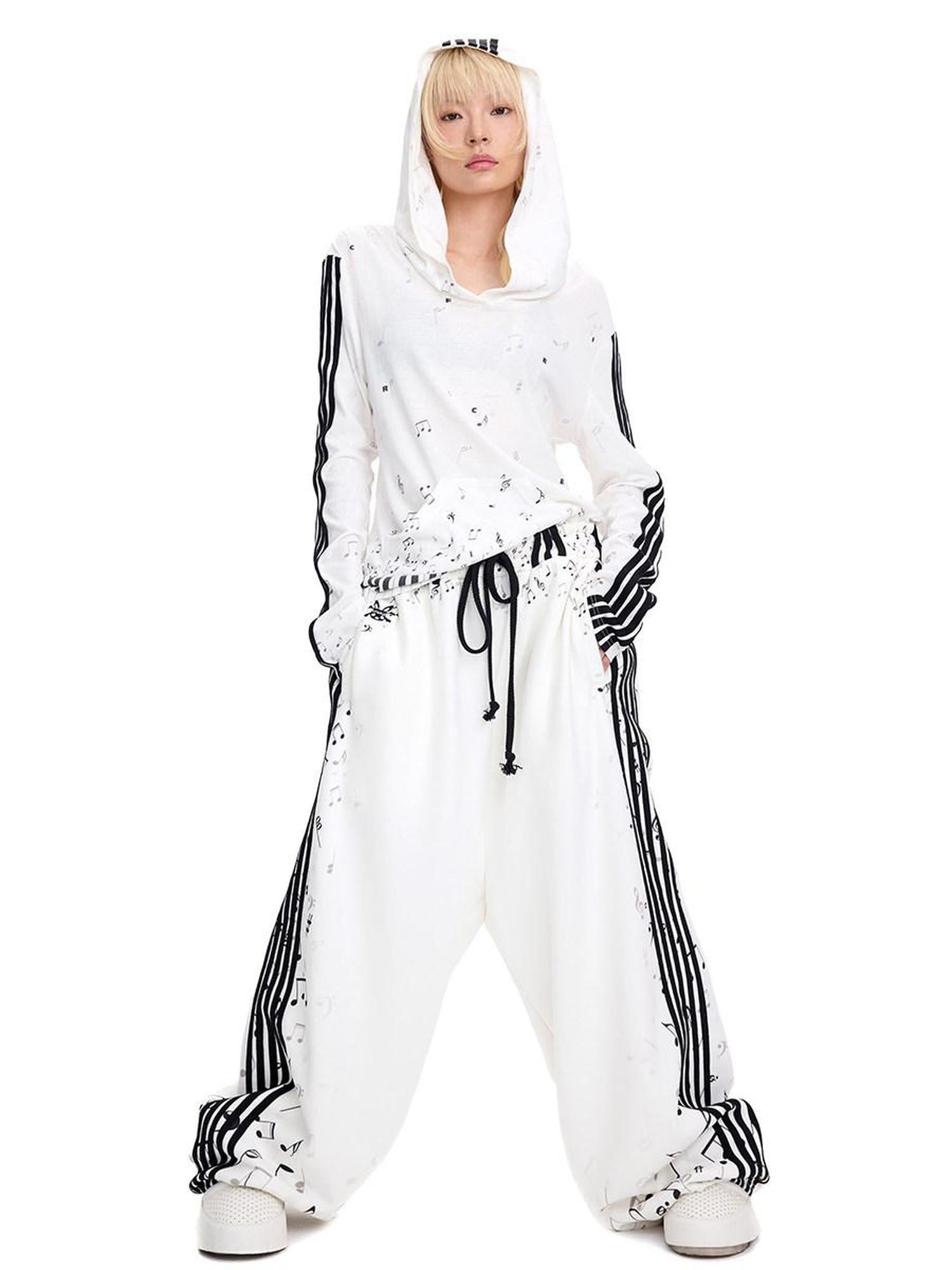 CFIERCE Oversized Cotton Blend Streetwear Loose Fit Unisex Youth White Pullover Hoodie