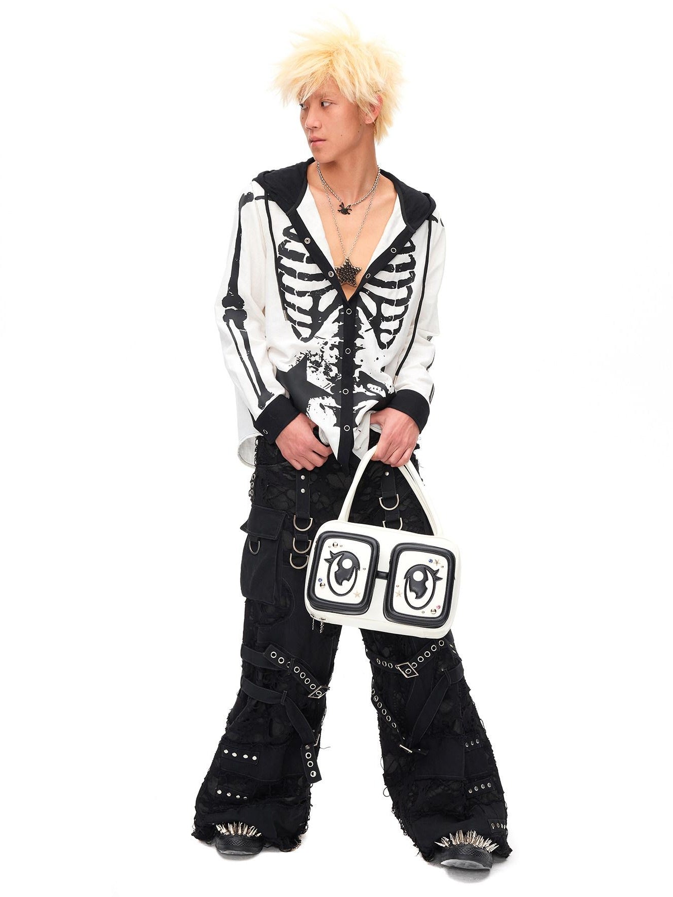 CFIERCE Playful Big Eye Graphic Square Handheld Single Strap Unisex Medium Large Bag