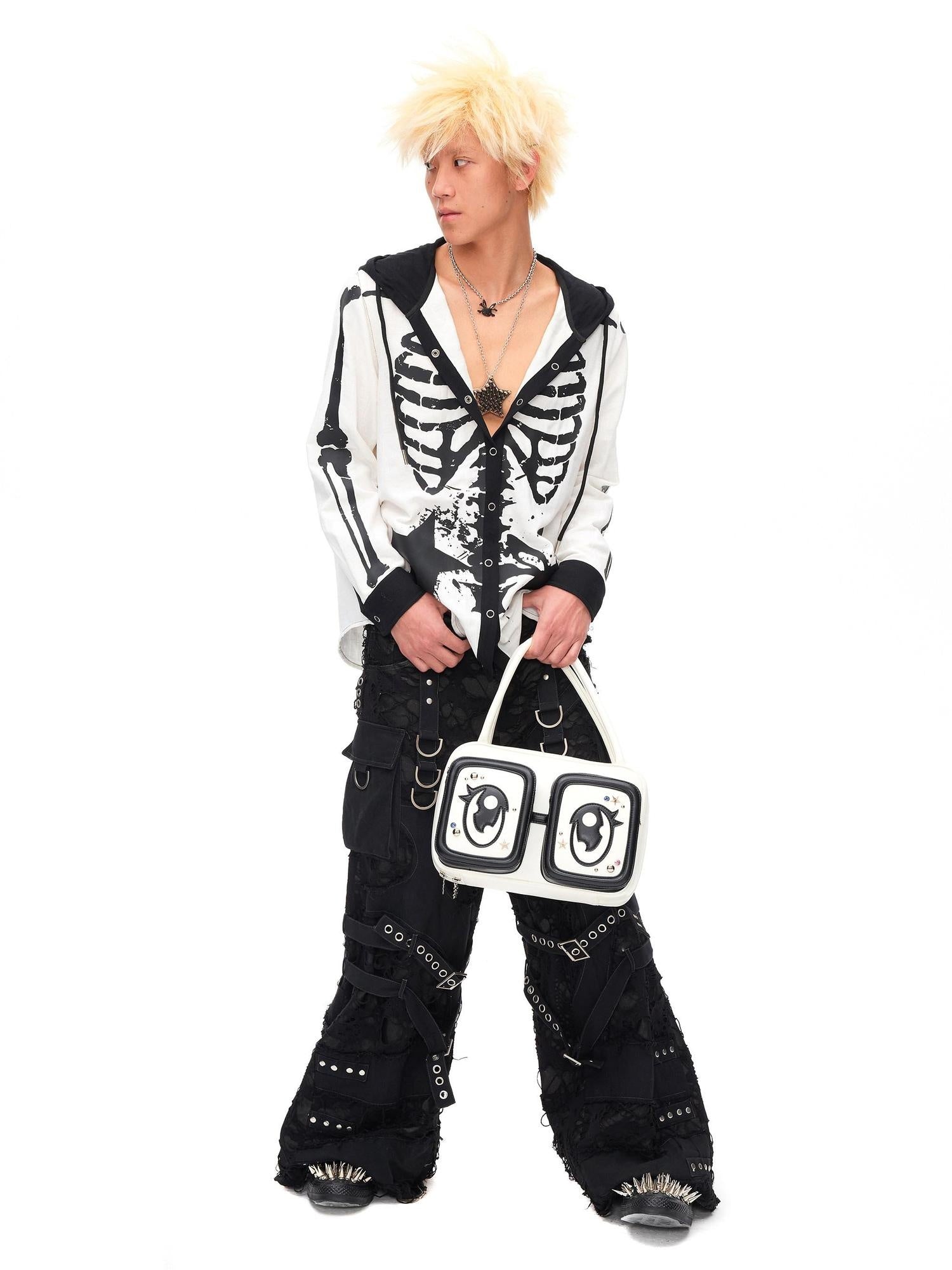 CFIERCE Playful Big Eye Graphic Square Handheld Single Strap Unisex Medium Large Bag