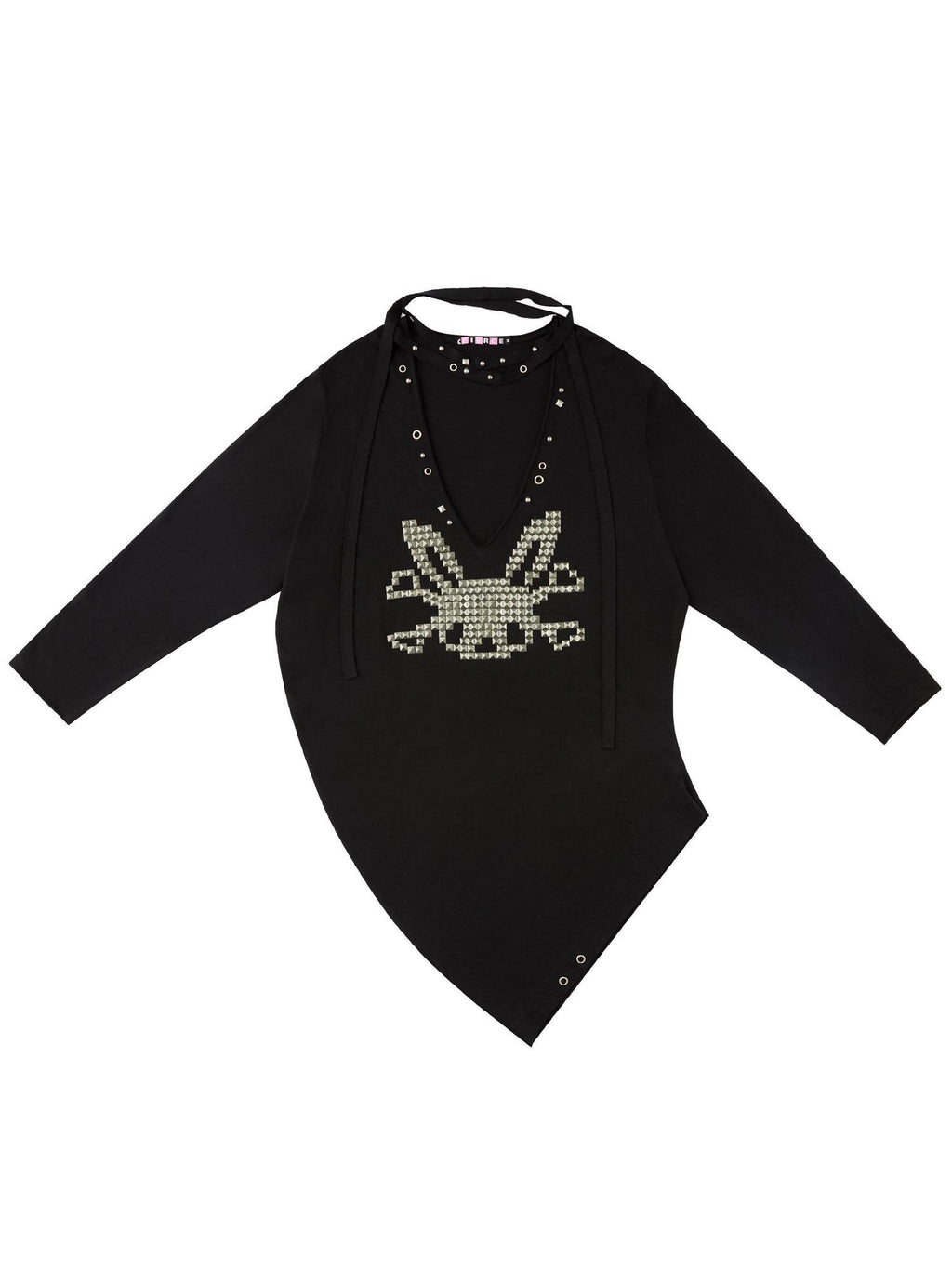 CFIERCE Pleated Cotton Linen Punk Loose Black Drop Shoulder Unisex Long Sleeve Pullover