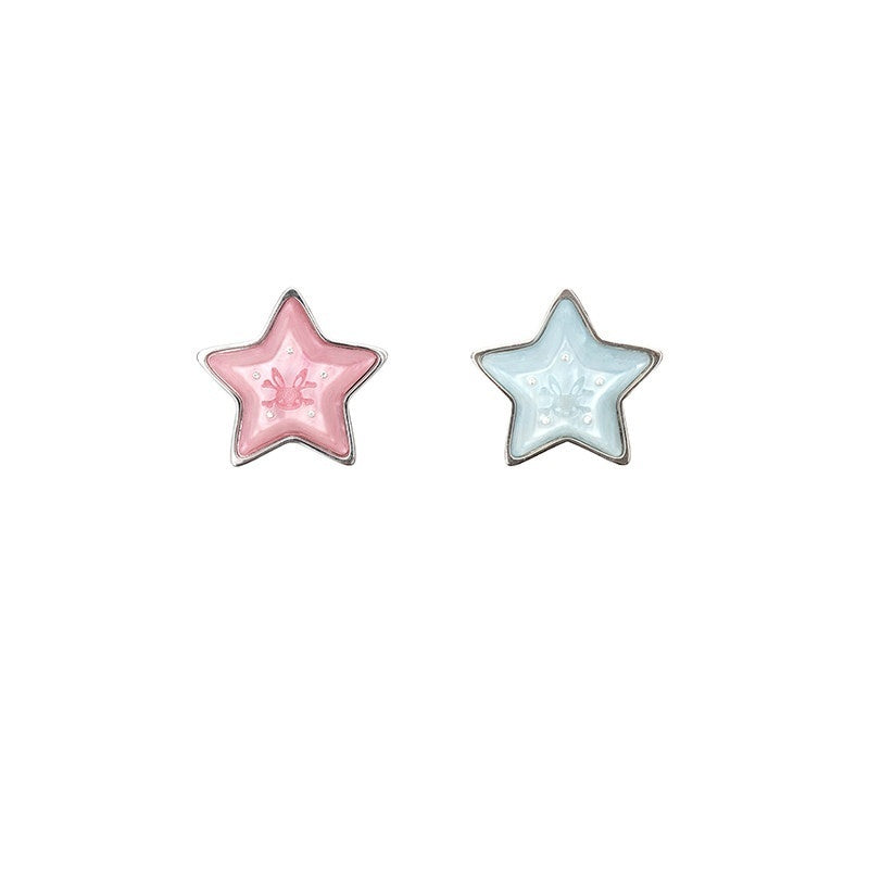 CFIERCE_Premium_Brass_Mismatched_Pink_Blue_Original_Design_Unisex_Earrings_耳环_MISSTT