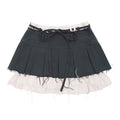 CFIERCE_Pure_Cotton_Casual_Patchwork_Slim_Mid_Waist_Women_Grey_Pleated_Skirt_MISSTT