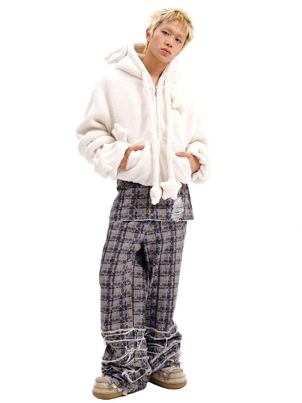 CFIERCE Pure Cotton Low Waist Modern Khaki Relaxed Fit Youth Casual Wide Leg Pants