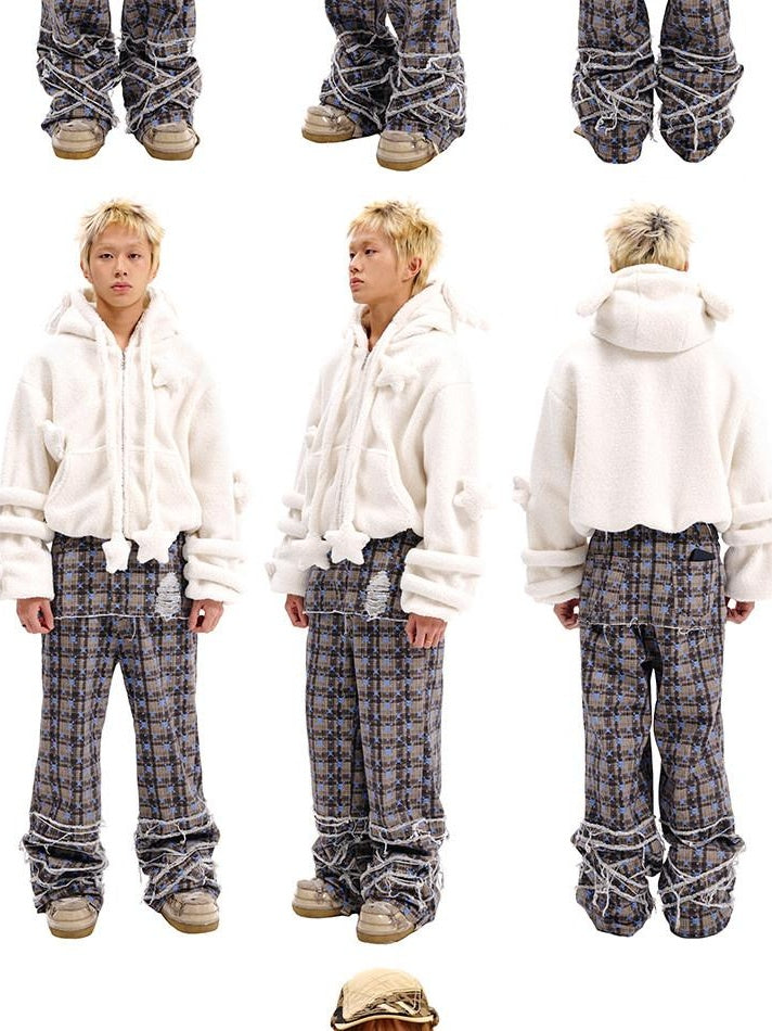 CFIERCE Pure Cotton Low Waist Modern Khaki Relaxed Fit Youth Casual Wide Leg Pants