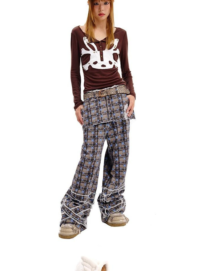 CFIERCE Pure Cotton Low Waist Modern Khaki Relaxed Fit Youth Casual Wide Leg Pants